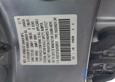2018 Honda Civic Lx z USA, uszkodzony, nr VIN 2HGFC2F50JH528510